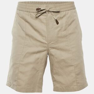 Brioni Beige Linen &cotton Blend Sidney Bermuda Shorts S